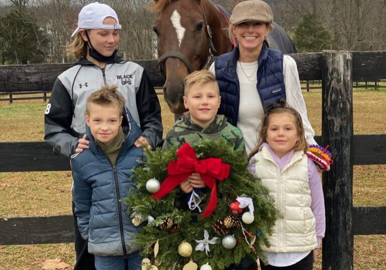 Children and their families create memory wreaths during the annual Healing with Horses event. 